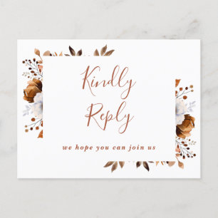 Terracotta Fall Blommigt Sång Begär OSA Postcard Inbjudan Vykort