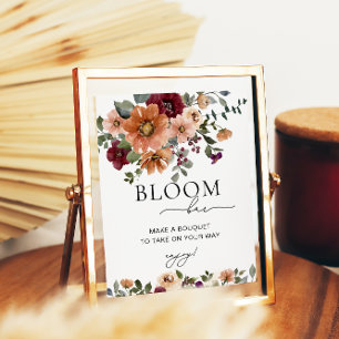 Terracotta Fall Floral Bloom eller Flower Bar Poster