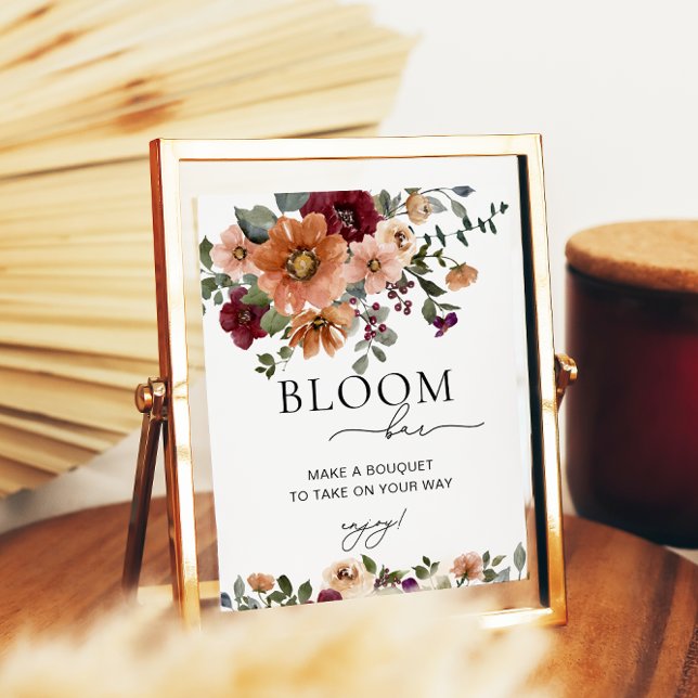 Terracotta Fall Floral Bloom eller Flower Bar Poster (Skapare uppladdad)