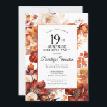 Terracotta Fall Flowers 19:e överraskningsdagen Inbjudningar<br><div class="desc">Elegant terracotta orange vattenfärblommor skapar en fet blommigt ram på den här inbjudan på födelsedagskalendern för fallande blommigt. Ett vanligt skript ge är en modern vibe.</div>