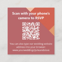 Terracotta Färg Block QR Code Bröllop webbplats