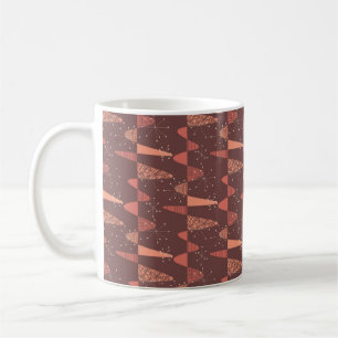 Terracotta färg vågar och stjärnor sömlösa mönster kaffemugg