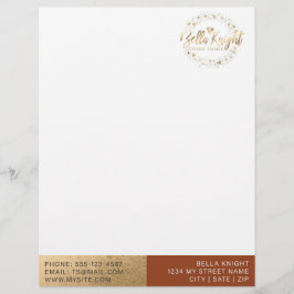 Terracotta & Faux Gold Foil Anpassningsbar Company Brevhuvud