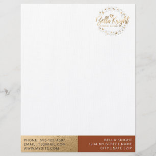 Terracotta & Faux Gold Foil Anpassningsbar Company Brevhuvud