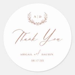 Terracotta Favor Sticker Bröllop Tack Märkre Runt Klistermärke