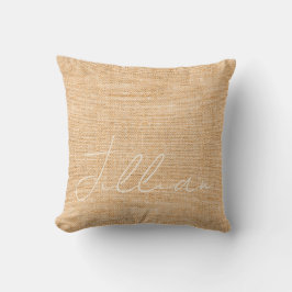 Terracotta Fine Linen Weave Name Home Decor Kudde