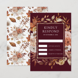 Terracotta Floral Burgundy Wedding OSA Kort