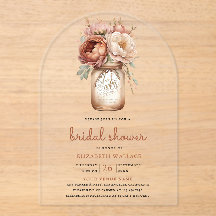 Terracotta Floral Mason Jar Bridal Shower