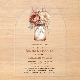 Terracotta Floral Mason Jar Bridal Shower