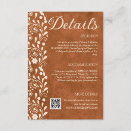 Terracotta Floral Wedding Details QR code Tilläggskort