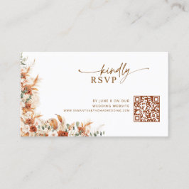 Terracotta Floral Wedding QR code RSVP Tilläggskort