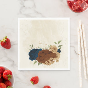 Terracotta-flottan blommigt bröllop pappersservett