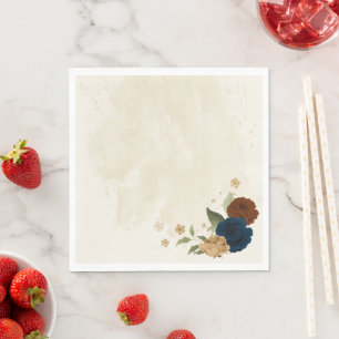 Terracotta-flottan blommigt bröllop pappersservett