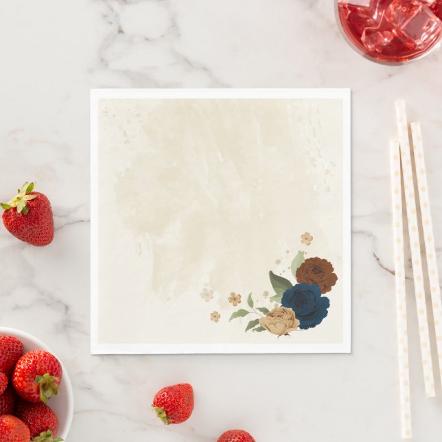 Terracotta-flottan blommigt bröllop pappersservett (Insitu)