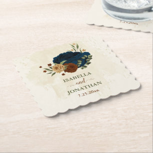 Terracotta-flottan blommigt bröllop underlägg papper