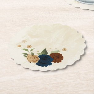 Terracotta-flottan blommigt bröllop underlägg papper