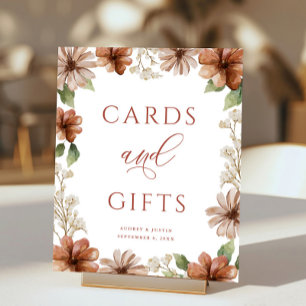 Terracotta Flower Gräns cards och Gifts Bröllop Poster