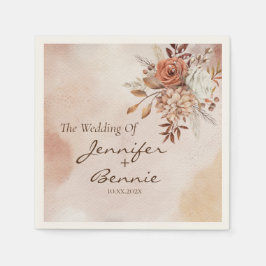 Terracotta Flowers Bohemian Rustic Blommigt Boho Pappersservett