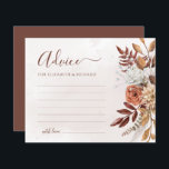 Terracotta Flowers Boho Fall Wedding Advice Card<br><div class="desc">Skapa en långvarig keepy med dessa vackra, terracotta faller blommigt, bröllop rådgivningskort. Låt era gäster sin uppriktiga visdom och välkommen önskemål för ett lycklig-giftermål. De här charmkorten är perfekt för alla par som planerar ett bohemiskt fallbröllop. De är ett underbart alternativ till en traditionell gästbok och kommer att vara skattade...</div>