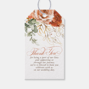 Terracotta Flowers Boho Tack Presentetikett
