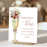 Terracotta Flowers & Champagne Mimosa Pub Shower Poster<br><div class="desc">Ändra riktningarna och anpassa med hjälp av mallformuläret.</div>
