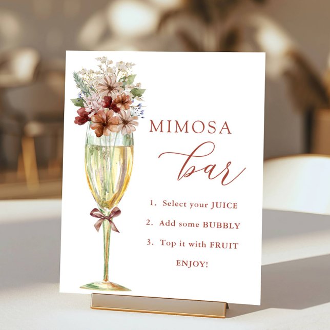 Terracotta Flowers & Champagne Mimosa Pub Shower Poster (Skapare uppladdad)