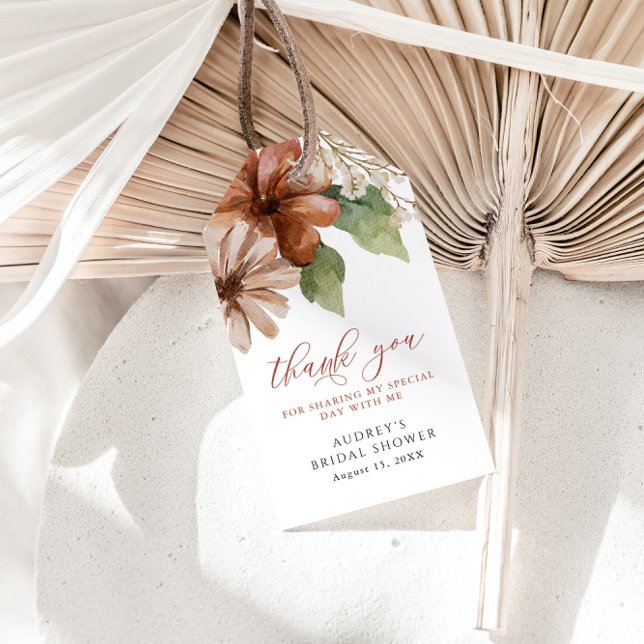 Terracotta Flowers Customized Tack Presentetikett (Skapare uppladdad)