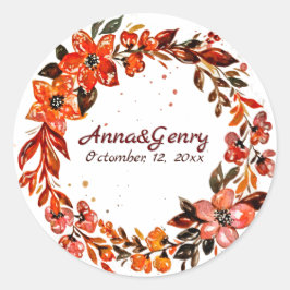 Terracotta Flowers Runt Klistermärke