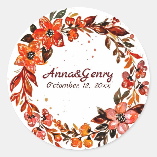 Terracotta Flowers Runt Klistermärke (Framsida)