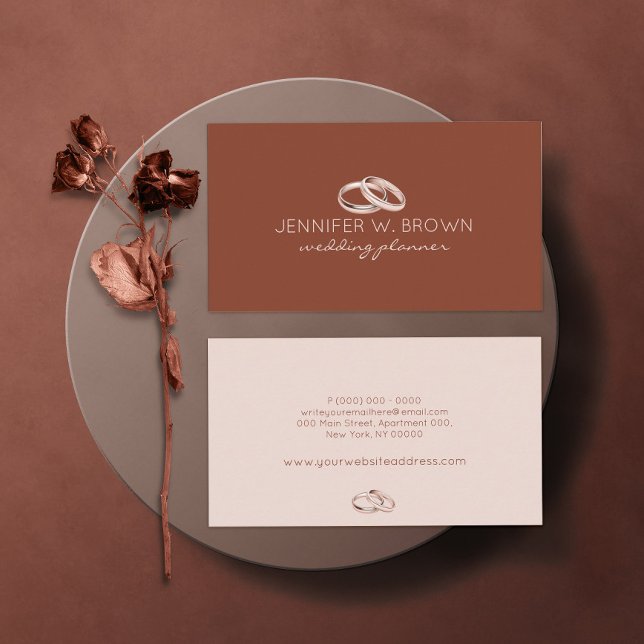 Terracotta Förlovning Bröllop Ring judelry Visitkort (Skapare uppladdad)