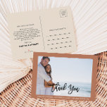 Terracotta Formell Photo Bröllop Tack Postcard Meddelande Vykort<br><div class="desc">Det här terracotta formella fotot bröllop-tack som du vykort är perfekt för ett rustiskt bröllop. Utformningen har ett vackert kalligrafteckensnitt för att komplettera evenemanget.</div>