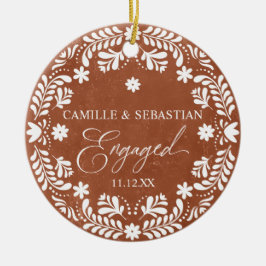 Terracotta Första julen Förlovning Photo Julgransprydnad Keramik