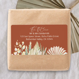 Terracotta framtida Mr. och Mrs Return Address Lab Fraktsedel