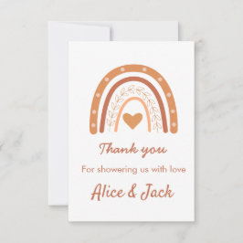 Terracotta Gender Neutral boho rainbow anpassnings Tack Kort