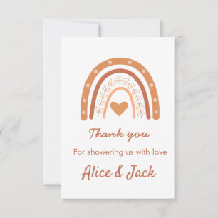 Terracotta Gender Neutral boho rainbow anpassnings Tack Kort