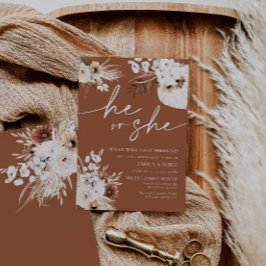 Terracotta Gender Reveal bjudan Inbjudningar