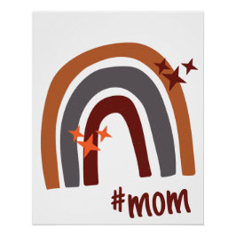 Terracotta Grått Bohemian Rainbow Personlig #mamma Perfect Poster