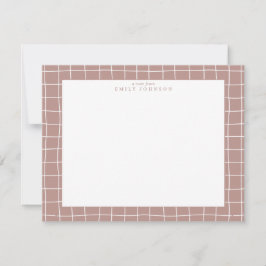 Terracotta Grid Note Card Inbjudningar