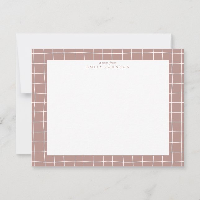 Terracotta Grid Note Card Inbjudningar (Framsida)