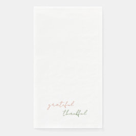 Terracotta & Grönt Script tacksamt tack Pappersservett