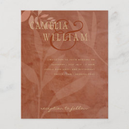 Terracotta Guld Fall Wedding Löv Modern Flygblad