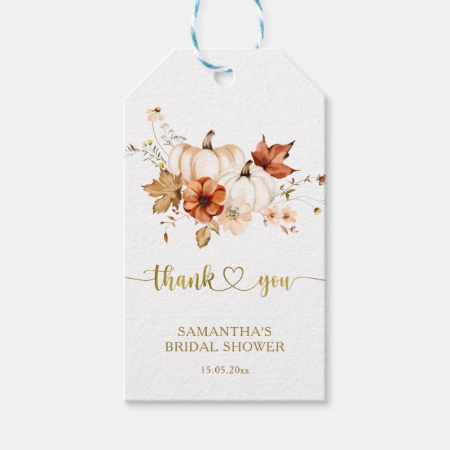 Terracotta Guld Rust Fall Möhippa-förmån Presentetikett (Framsidan)