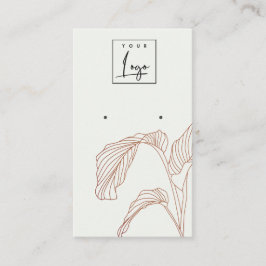 Terracotta Handflatan Lövs Sketch Stud Earring Vis Visitkort