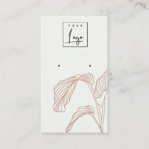 Terracotta Handflatan Lövs Sketch Stud Earring Vis Visitkort