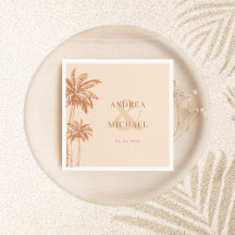Terracotta Handflatan Träd & Ampersand Beach Weddi