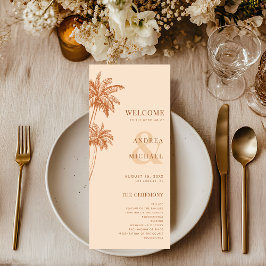 Terracotta Handflatan Träd & Ampersand Beach Weddi Program