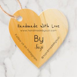 Terracotta Handmade med Kärlek av Namn Heart Gåvor Etiketter