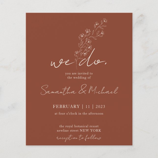 Terracotta Handwrite Indie Botanic vi budgeterar Flygblad (Framsidan)