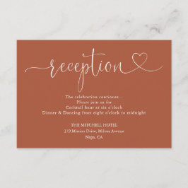 Terracotta Hjärtmanus Bröllopsmottagning Tilläggskort