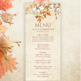 Terracotta Höst löv Boho Fall Wedding Meny